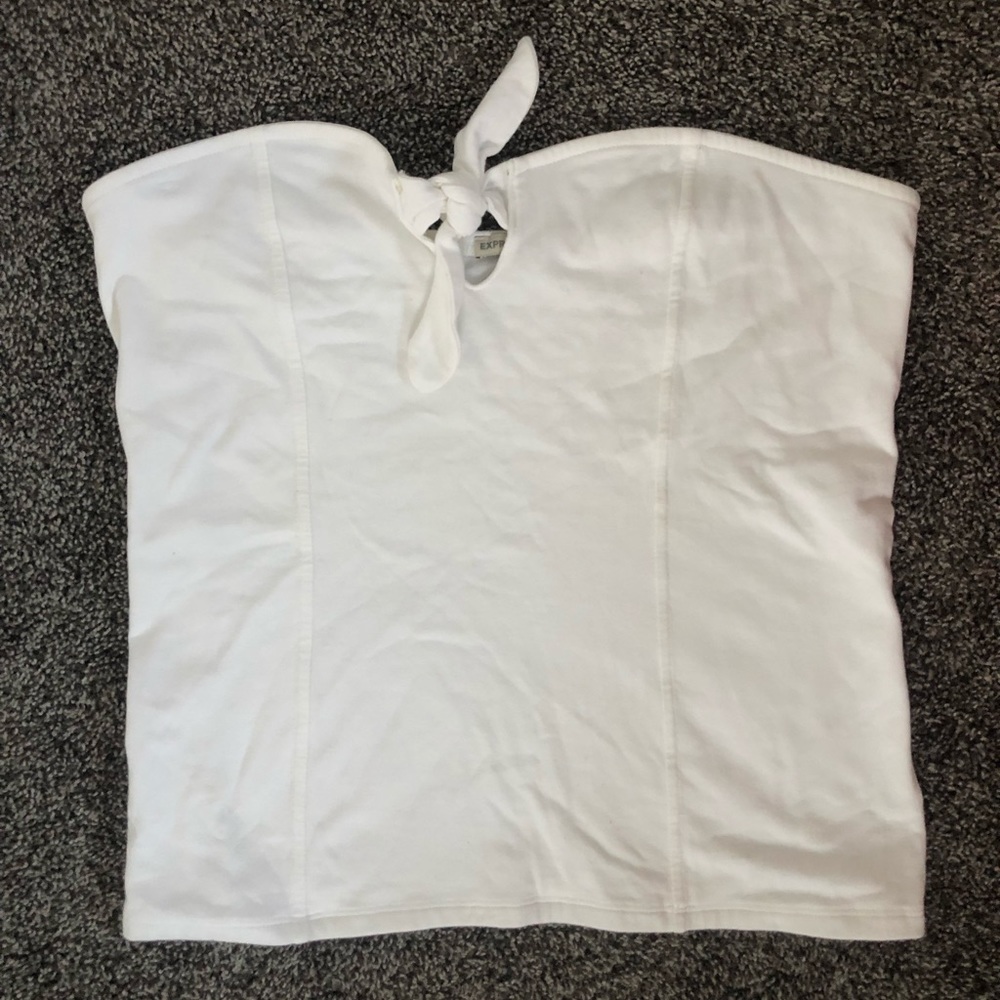 Strapless white express top